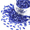 Transparent Colours Luster Glass Bugle Beads, Round Hole, Royal Blue, 3~8x2mm, Hole: 0.7mm, about 450g/pound