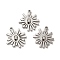 304 Stainless Steel Pendants, with Crystal Rhinestone, Sun with Star Charms, Stainless Steel Color, 16x15x4mm, Hole: 1.4mm
