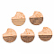 Transparent Resin & Walnut Wood Pendants, with Gold Foil, Gap Flat Round, Dark Salmon, 23x24.5x3mm, Hole: 2mm