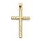 Brass Micro Pave Cubic Zirconia Pendants, Cadmium Free & Lead Free, Real 16K Gold Plated, Cross, Clear, 31.5x19x2.5mm, Hole: 4x3.5mm