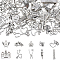 72pcs 9 styles Tibetan Style Alloy Pendants, Mixed Shapes, Antique Silver, 12.5~28x4~23x1.5~4mm, Hole: 0.5~2mm, 8pcs/style