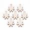 Alloy Pendants, Cadmium Free & Lead Free, with Enamel, Snowflake, Light Gold, White, 21x18x1.5mm, Hole: 2mm