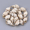 Electroplate Spiral Shell Pendants, with Iron Findings, Golden, Seashell Color, 19~29x9~13x8~10mm, Hole: 1.6mm