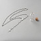 Alloy & Plastic Pearl Rosary Bead Necklaces, with Glass Cork Bottle, Platinum, 25.31 inch(64.3cm)