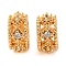 Brass Micro Pave Cubic Zirconia European Beads, Cadmium Free & Nickel Free & Lead Free, Rhombus, Real 18K Gold Plated, 9x4.5mm, Hole: 4.5mm