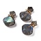 Rhombus Natural Labradorite Perfume Bottle Pendants, with 304 Stainless Steel Findings, Faceted, Golden, 26~27x17~17.5x8~8.5mm, Hole: 1.4mm, Capacity: about 2ml(0.06 fl. oz)