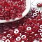 Transparent Colours Luster Glass Seed Beads, Column, FireBrick, 6x3mm, Hole: 1.4mm, about 2027pcs/pound