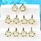 Flat Round Brass Micro Pave Cubic Zirconia Hoop Earrings, Rack Plating, Lasting Plated, Cadmium Free & Lead Free, Real 18K Gold Plated, Mixed Color, 18x12mm