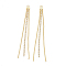 Brass Chain Tassel Big Pendants, with Cubic Zirconia, Clear, Nickel Free, Real 18K Gold Plated, 71x4.5x1.5mm, Hole: 1.6mm