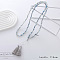Chic European American Faceted Rondelle Glass Beaded Sweater Long Tassel Necklaces, Blue, 44.88 inch(114cm)