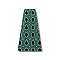 Printed Acrylic Pendants, Trapezoid, Green, 44.5x23.5x2.5mm, Hole: 1.5mm