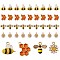 40Pcs 4 Style Alloy Pendants, with Enamel, with Rhinestone, Mixed Shape, Mixed Color, 14~21x12~17x1.5~4mm, Hole: 1.6~1.8mm, 10pcs/style