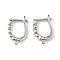 Brass Hoop Earring Findings, Latch Back, Lead Free & Cadmium Free, Platinum, 18.5x12x3mm, Hole: 1.2mm, Pin: 1mm