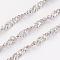 Tarnish Resistant 304 Stainless Steel Singapore Chains, Water Wave Chains, Soldered, with Spool, Faceted, Stainless Steel Color, 2.5mm, about 32.8 Feet(10m)/roll