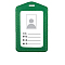 Vertical Imitation Leather ID Badge Holder, Waterproof Clear Window Card Holder, for School Office, Rectangle, Sea Green, 110x72mm