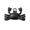 Ion Plating(IP) 304 Stainless Steel Pendants, Crab Charm, Black, 24.5x17x3mm, Hole: 2.5mm