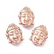 Ion Plating(IP) 304 Stainless Steel Beads, Buddha Head, Rose Gold, 14.5x11x6mm, Hole: 2.3mm