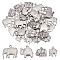 40Pcs 4 Style 201 Stainless Steel Pendants, Elephant, Stainless Steel Color, 13~18x11.5~20x3~4mm, Hole: 1.4~1.6mm, 10pcs/style 