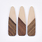 Resin & Walnut Wood Big Pendants, Bullet, PeachPuff, 66~66.5x17x3~3.5mm, Hole: 1.6mm