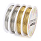 4 Rolls 4 Style Copper Wire, Round, Nickel Free, for Beading Jewelry Craft Making, Golden & Silver, 0.3~0.4mm, 49.21~82.02 Feet(15~25m)/roll, 1 roll/style