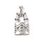 Brass Micro Pave Cubic Zirconia Pendants, Cadmium Free & Lead Free, Lock Charms, Platinum, 28x16x4mm, Hole: 5x3.5mm