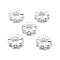 Brass Micro Pave Clear Cubic Zirconia Beads, Long-Lasting Plated, Rack Plating, Flat Round, Silver, 10x3mm, Hole: 4mm