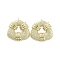 Hollow Triangle Brass Stud Earrings, Long-Lasting Plated, Lead Free & Cadmium Free, Real 18K Gold Plated, 24x25.5mm