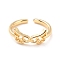 Wings Cuff Ring for Women, Brass Open Ring, Cadmium Free & Lead Free, Real 18K Gold Plated, US Size 6(16.5mm)