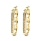 Brass Micro Pave Clear Cubic Zirconia Twister Clasps, Cadmium Free & Nickel Free & Lead Free, Real 18K Gold Plated, 27.5x10x3.5mm, Inner Diameter: 22x3.8mm