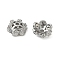 Brass Micro Pave Clear Cubic Zirconia Bead Caps, Flower, Platinum, 8.5x7.5x3.5mm, Hole: 1.2mm
