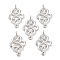 Tibetan Style Alloy Links/Connectors, Chandelier Components, Cadmium Free & Nickel Free & Lead Free, Rhombus, Platinum, 28x18x2mm, Hole: 1.5mm, 595pcs/kg