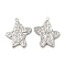 Non-Tarnish 304 Stainless Steel Pendants, Textured, Starfish Charm, Stainless Steel Color, 26x21x2mm, Hole: 1.8mm