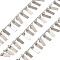 Rack Plating Brass Link Chains, with Rectangle Charms, Long-Lasting Plated, Nickel Free, Soldered, with Spool, Platinum, 10x3x0.2mm, about 32.81 Feet(10m)/Roll