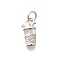 Brass Micro Pave Clear Cubic Zirconia Pendants, with Jump Ring, Long-Lasting Plated, Lead Free & Cadmium Free, Cup Charms, Platinum, 13x6.5x2.5mm, Hole: 3.5mm