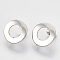 Non-Tarnish 304 Stainless Steel Stud Earring Findings, with Loop, Curved, Ring, Stainless Steel Color, 18mm, Hole: 3mm, Pin: 0.8mm