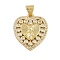 Brass Micro Pave Cubic Zirconia Pendants, Cadmium Free & Lead Free, Religion, Heart, Real 18K Gold Plated, 20.5x18x2.5mm, Hole: 4.5x3.5mm