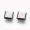 Tarnish Resistant 201 Stainless Steel Slide Charms, Oval, Stainless Steel Color, 9x12x6mm, Hole: 4x9.5mm