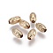 Electroplate Brass Textured Beads, Long-Lasting Plated, Oval, Light Gold, 7x4mm, Hole: 1.8mm