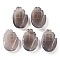 Natural Grey Agate Pendants, Hansa Hands, 26~27x18.5~19x6~6.5mm, Hole: 1.5mm