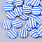 Handmade Polymer Clay Cabochons, Flat Round with Stripe, Imitation Candy, Dodger Blue, 8.5~10.5x1~2mm, about 250pcs/50g