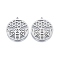 Non-Tarnish 201 Stainless Steel Pendant, Hollow Charms, Flat Round with Bee, Stainless Steel Color, 27x25x1.5mm, Hole: 1.4mm