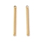 Ion Plating(IP) 304 Stainless Steel Pendants, Cuboid/Bar Charm, Real 18K Gold Plated, 27.5x2.5x2mm, Hole: 1.4mm