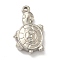 Non-Tarnish 201 Stainless Steel Machine Polishing Pendants, Tortoise, Stainless Steel Color, 19x11.5x3.5mm, Hole: 1.6mm