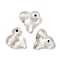 Handmade Lampwork Beads, Heart with Evil Eye, Clear, 18x18x9mm, Hole: 1.8mm