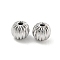Glass Beads, Cadmium Free & Nickel Free & Lead Free, Corrugated Round, Real Platinum Plated, 5mm, Hole: 1.4mm