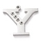 Tarnish Resistant 304 Stainless Steel Letter Pendant Rhinestone Settings, Stainless Steel Color, Letter.Y, Y: 16x17x1.5mm, Hole: 1.2mm, Fit for 1.6mm rhinestone