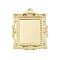 Rack Plating Alloy Pendant Cabochon Settings, Rectangle, Golden, Tray: 19x16mm, 33.5x27.5x2mm, Hole: 2mm
