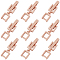 SUNNYCLUE 1 Box 9PCS Alloy Fold Over Clasps Rose Gold Bracelet Extender Clasp Metal Necklace Extension Clasps Fastener Foldover Clasps for Jewelry Making Bracelets Necklaces Women Adults DIY Crafts