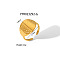 Geometric Stainless Steel Open Cuff Rings with Irregular High-end Feel, Real 18K Gold Plated, Inner Diameter: 17mm
