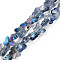 Electroplate Transparent Glass Beads Strands, AB Color Plated, Half Plated, Faceted, Butterfly, Cornflower Blue, 8x10x6mm, Hole: 1mm, about 100pcs/strand, 28.74 inch(73cm)
